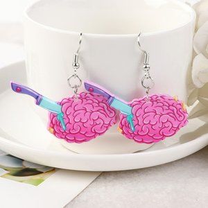Halloween Morbid Brain Earrings